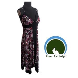 Y2K XoXo Multi Abstract Asymmetrical Slinky Midi Dress Fits Medium N1 Fairy